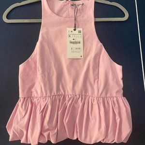 Zara Peplum Ruffle Top NWT